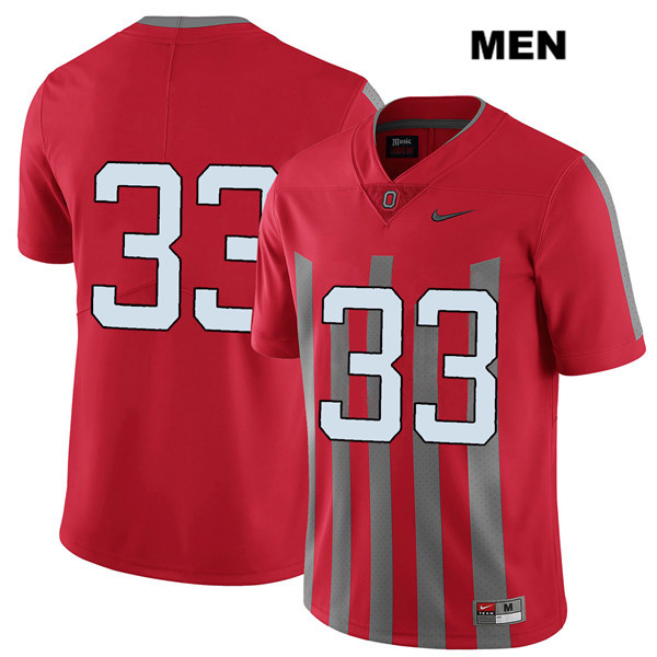 Ohio State Buckeyes Men's Dante Booker #33 Red Authentic Nike Elite No Name College NCAA Stitched Football Jersey FV19H73LM